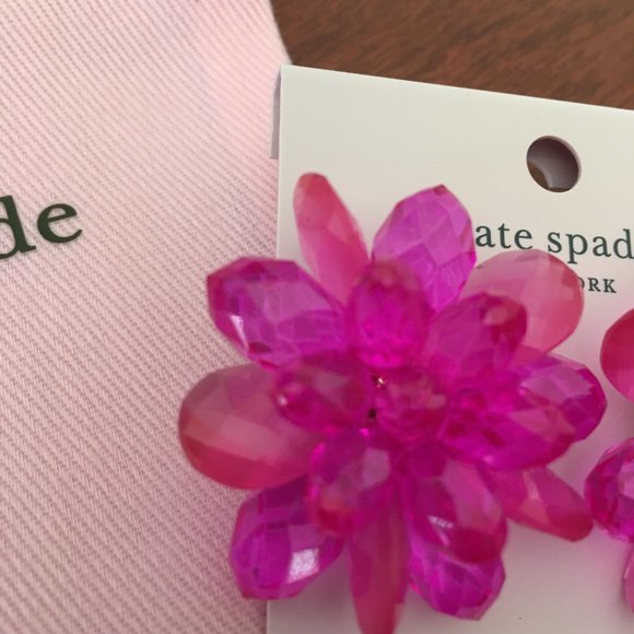 kate spade full flourish flower studs - pink - NWT - Picture 5 of 5
